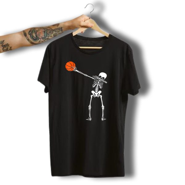 Dabbing Skeleton Halloween Basketball Fun T Shirt 1 t shirt 1