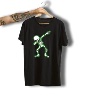 Dabbing Skeleton Halloween Deal With It Meme Glow In The Dark T-Shirt