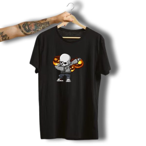 Dabbing Skeleton Halloween Pumpkins T Shirt t shirt 1