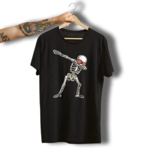 Dabbing Skeleton Halloween Skeleton Sunglasses T-Shirt