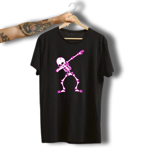 Dabbing Skeleton Kids Bones Halloween Pink Dance Pose T Shirt 1 t shirt 1