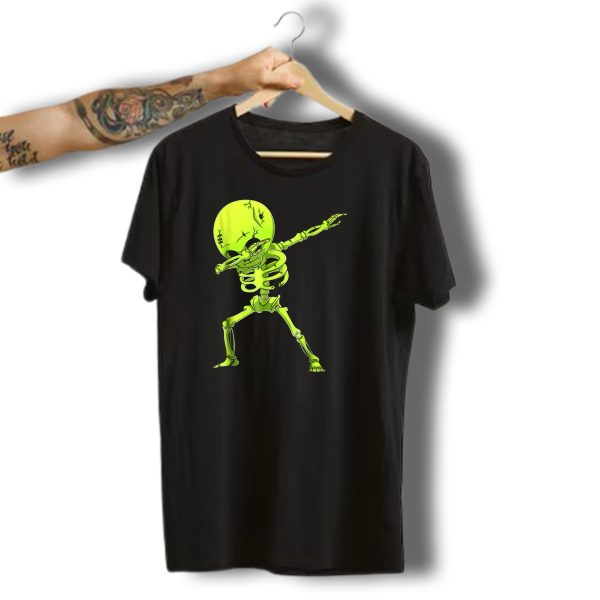 Dabbing Skeleton Kids Halloween Zombie Dab Neon Skeleton Dance T Shirt 1 t shirt 1