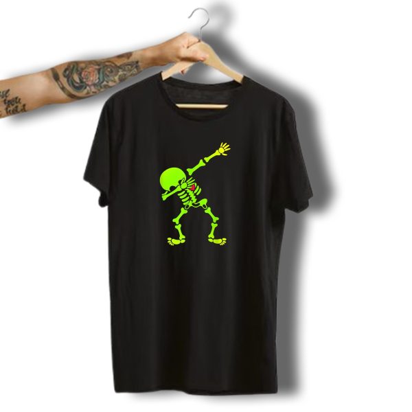 Dabbing Skeleton Neon Halloween Hip Hop Dab T Shirt 1 t shirt 1