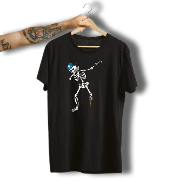 Dabbing Skeleton Pirate Halloween Hook Peg Leg T Shirt 1 t shirt 1