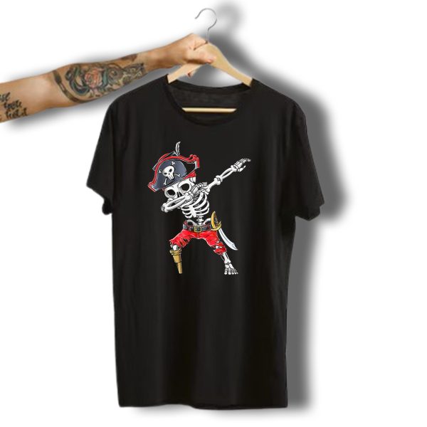 Dabbing Skeleton Pirate Kids Halloween Jolly Roger T Shirt 1 t shirt 1