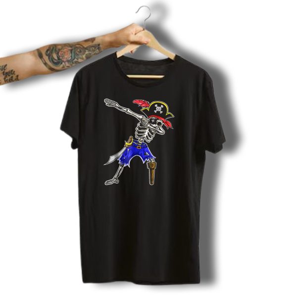 Dabbing Skeleton Pirate With Hook And Peg Leg Halloween Costume T Shirt 1 t shirt 1