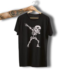 Dabbing Skeleton Scary Halloween Skull Dance Move T-Shirt