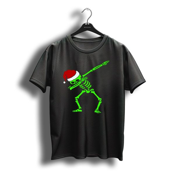 Dabbing Skeleton With Santa Hat Christmas Dance Pose T Shirt t shirt 1