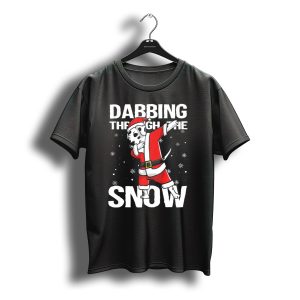 Dabbing Through The Snow Christmas Dabbing Dalmatian Santa Claus T-Shirt