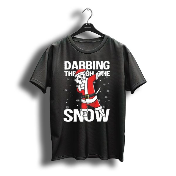 Dabbing Through The Snow Christmas Dabbing Dalmatian Santa Claus T Shirt t shirt 1