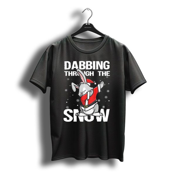 Dabbing Through The Snow Christmas Dabbing Rabbit Santa Claus T Shirt t shirt 1