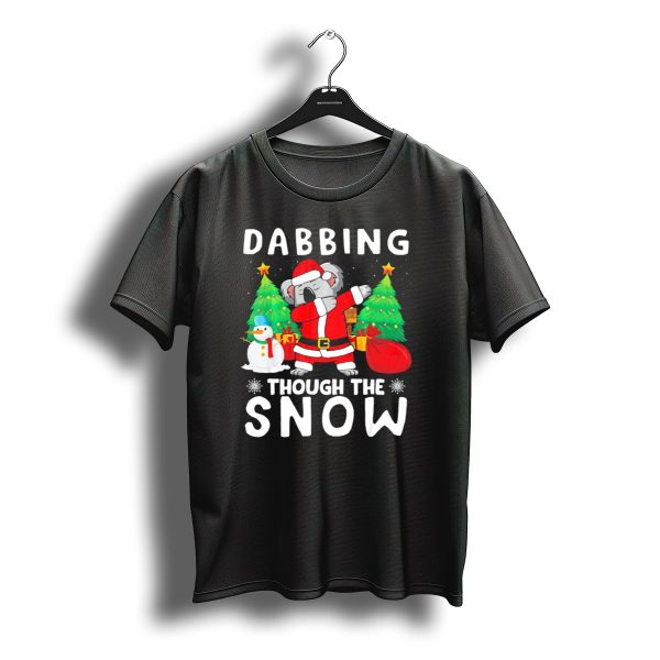 Dabbing Through The Snow Christmas Koala Santa Snowman Trees T Shirt t shirt 1