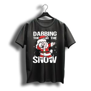 Dabbing Through The Snow Christmas Poodle Santa Claus T-Shirt
