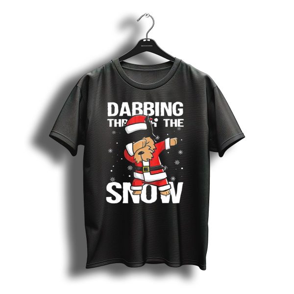Dabbing Through The Snow Christmas Yorkshire Terrier Santa T Shirt t shirt 1