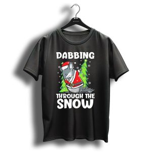 Dabbing Through The Snow Funny Chinchilla Christmas Holiday T-Shirt