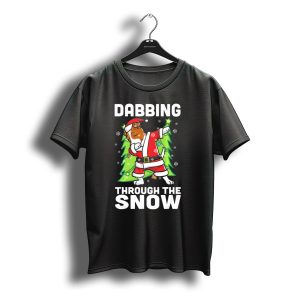Dabbing Through The Snow Jack Russell Terrier Santa Christmas T-Shirt