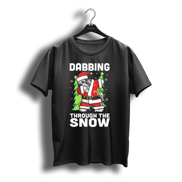 Dabbing Through The Snow Lhasa Apso In Santa Costume With Christmas Trees T Shirt t shirt 1