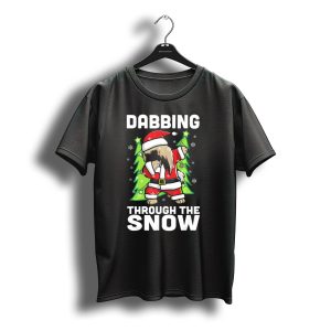Dabbing Through The Snow Pekingese Santa Christmas Trees T-Shirt