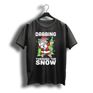 Dabbing Through The Snow Schnauzer Santa Christmas Dance T-Shirt