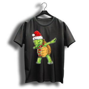 Dabbing Turtle Christmas Santa Hat Scarf T Shirt