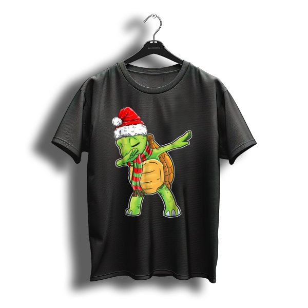 Dabbing Turtle Santa Hat Christmas Scarf T Shirt t shirt 1