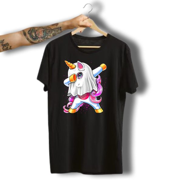 Dabbing Unicorn In Halloween Ghost Costume T Shirt t shirt 1
