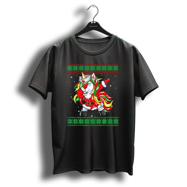 Dabbing Unicorn Nurse Mrs Claus Ugly Christmas T Shirt 1 t shirt 1