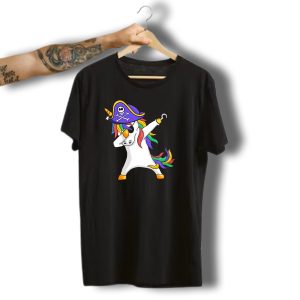 Dabbing Unicorn Pirate Funny Halloween Costume T-Shirt