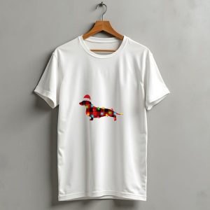 Dachshund Buffalo Plaid Christmas Lights T Shirt