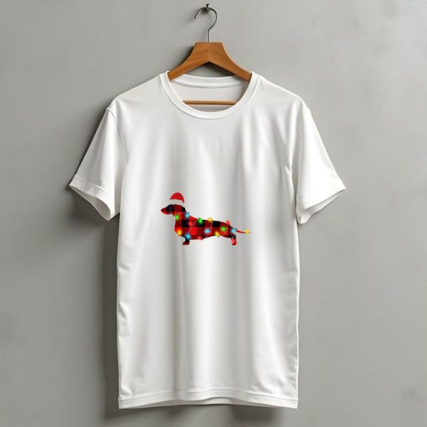 Dachshund Buffalo Plaid Christmas Lights T Shirt 1 t shirt 1