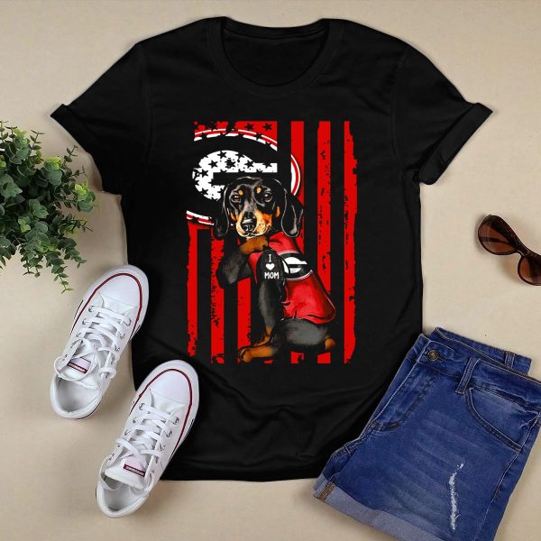 Dachshund Georgia Bulldogs I Love Mom T Shirt 1
