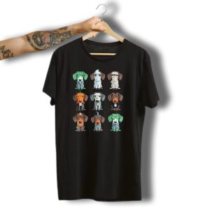Dachshund Halloween Funny Weiner Frankenstein Ghost Mummy Pumpkin Skeleton Vampire T-Shirt
