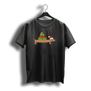 Dachshund Santa Hat With Christmas Presents T-Shirt
