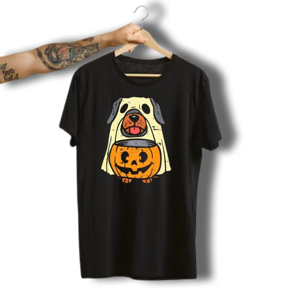 Dachshund Wiener Ghost With Pumpkin Halloween Costume T Shirt t shirt 1 1