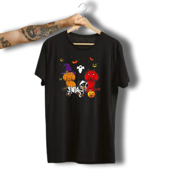 Dachshund Witch Mummy Devil Halloween Pumpkin Bats Ghosts T Shirt t shirt 1 1