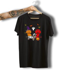Dachshund Witch Mummy Devil Halloween Pumpkin Bats Ghosts T-Shirt