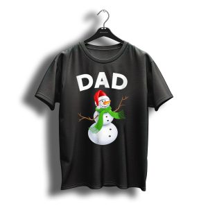 Dad Christmas Snowman Santa Hat Family T-Shirt