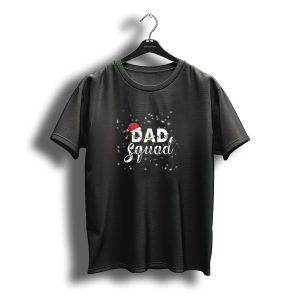 Dad Squad Santa Hat Christmas Lights Snowflakes T-Shirt
