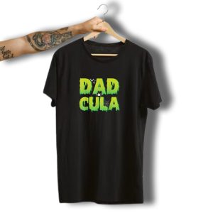 Dadcula Funny Halloween Dad Costume With Spider And Bat Graphics T-Shirt