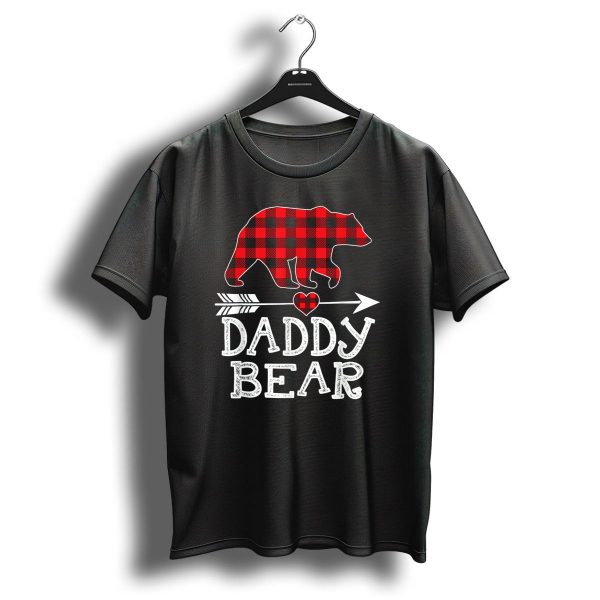 Daddy Bear Red Buffalo Plaid Christmas Family Bear With Heart And Arrow T Shirt 1 t shirt 1