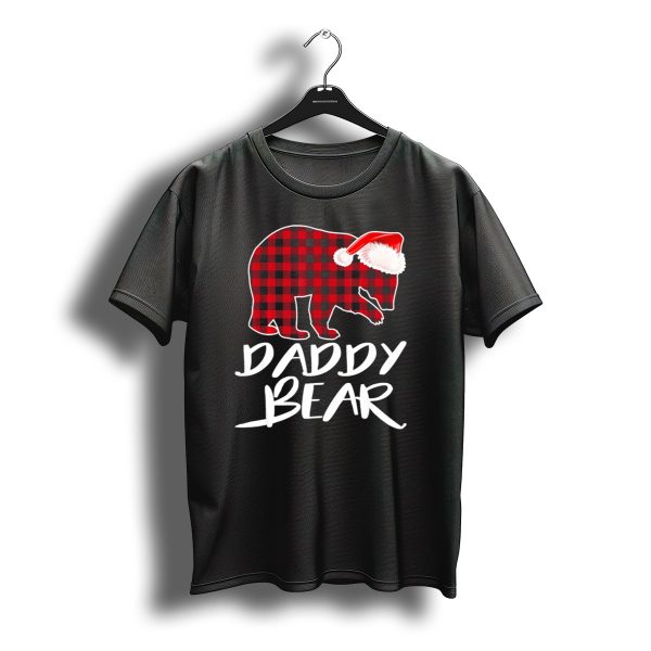Daddy Bear Red Plaid Christmas Santa Hat T Shirt t shirt 1