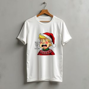 Daddy'S Coming Home For Christmas 2024 Santa Hat Sweater Cartoon T-Shirt