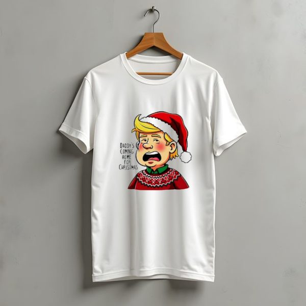 Daddys Coming Home For Christmas 2024 Santa Hat Sweater Cartoon T Shirt t shirt 1 1
