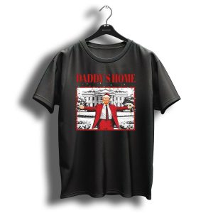 Daddys Home For Christmas Santa Funny Trump Xmas Lights T-Shirt