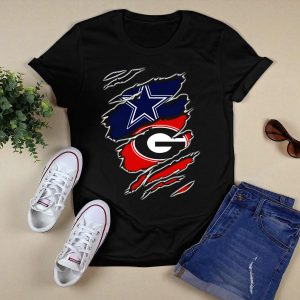 Dallas Cowboys Georgia Bulldogs Fan Crossover T Shirt