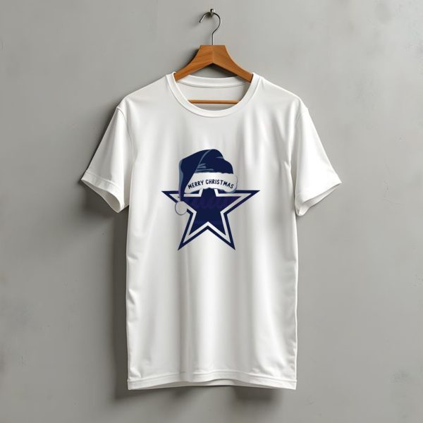 Dallas Cowboys Merry Christmas Santa Hat Star T Shirt t shirt 1 1