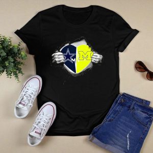 Dallas Cowboys Michigan Wolverines Heart T-Shirt