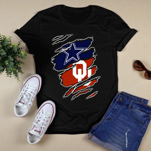 Dallas Cowboys Oklahoma Sooners Football Fan Gear T Shirt 1
