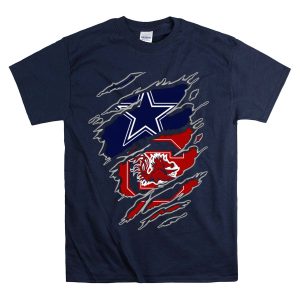 Dallas Cowboys South Carolina Gamecocks Torn Flag T-Shirt