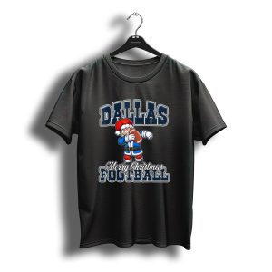 Dallas Merry Christmas Dabbing Santa Football T-Shirt